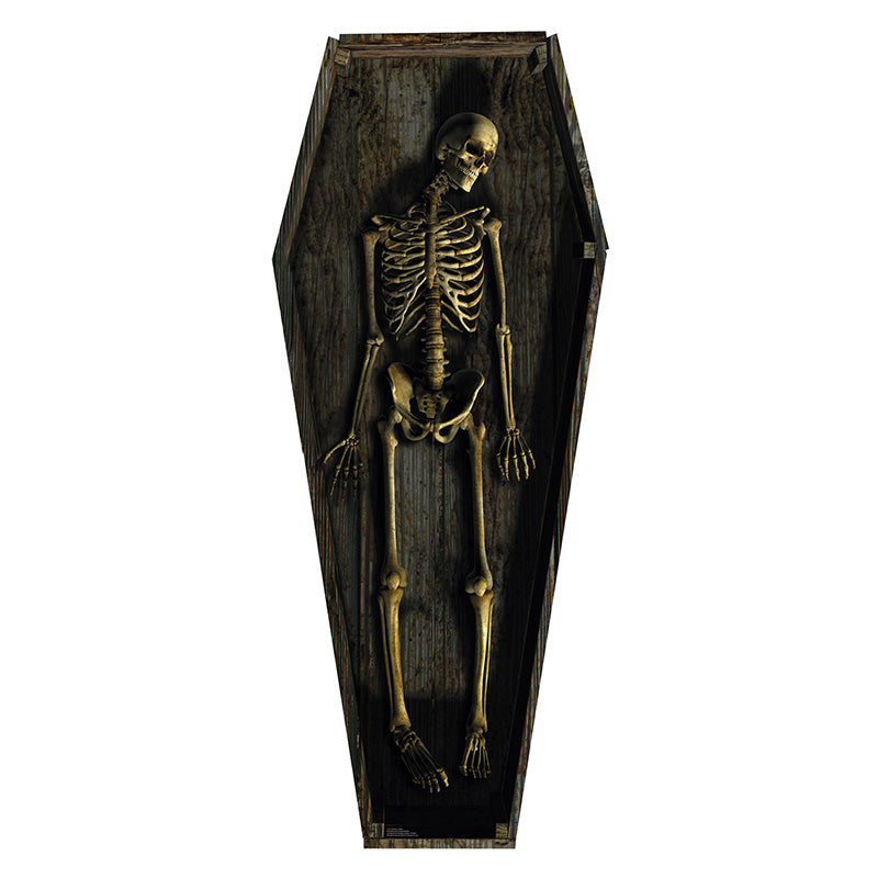 SKELETON IN COFFIN Lifesize Cardboard Cutout Standup Standee - Front
