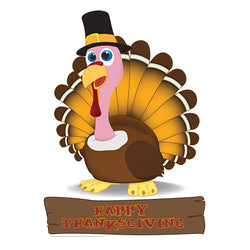 HAPPY THANKSGIVING TURKEY Cardboard Cutout Standup Standee - Front