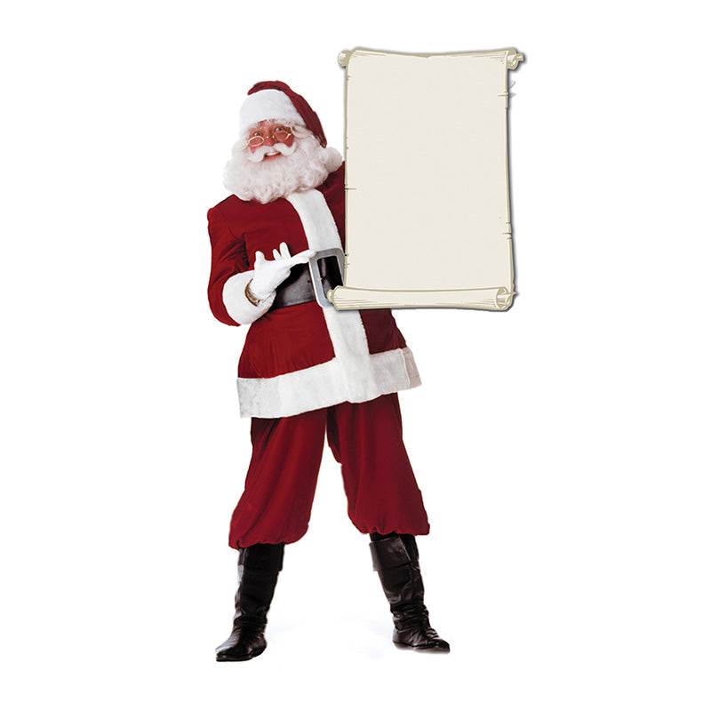 SANTA CLAUS WITH SCROLL Lifesize Cardboard Cutout Standup Standee - Front