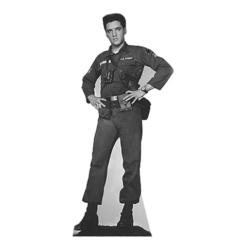 ELVIS PRESLEY IN ARMY UNIFORM Lifesize Cardboard Cutout Standup Standee - Front