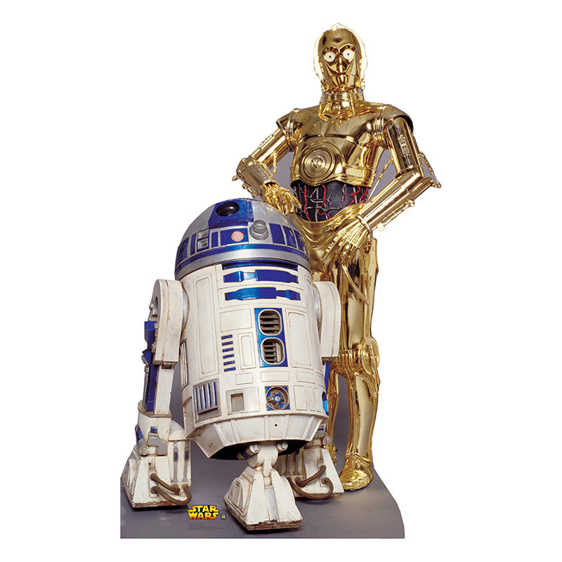 R2-D2 & C-3PO "Star Wars" Lifesize Cardboard Cutout Standup Standee - Front