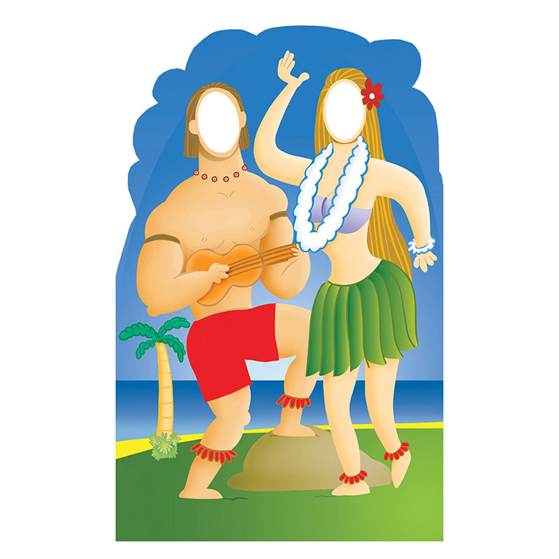 HAWAIIAN BEACH COUPLE STAND-IN Lifesize Cardboard Cutout Standup Standee - Front