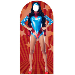 FEMALE SUPERHERO STAND-IN Lifesize Cardboard Cutout Standup Standee - Front