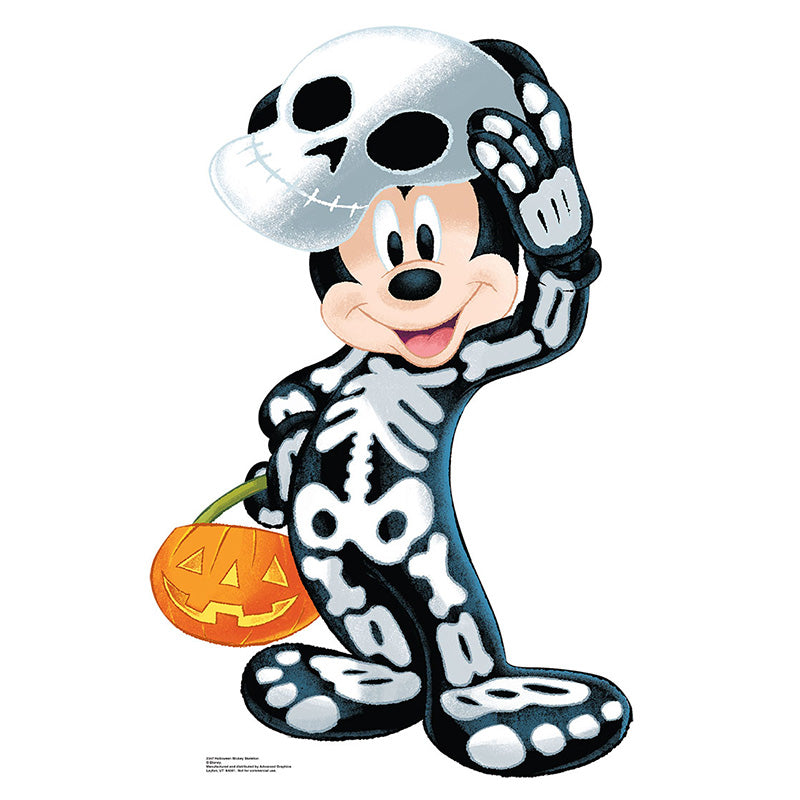MICKEY MOUSE AS SKELETON Cardboard Cutout Standup Standee - Front