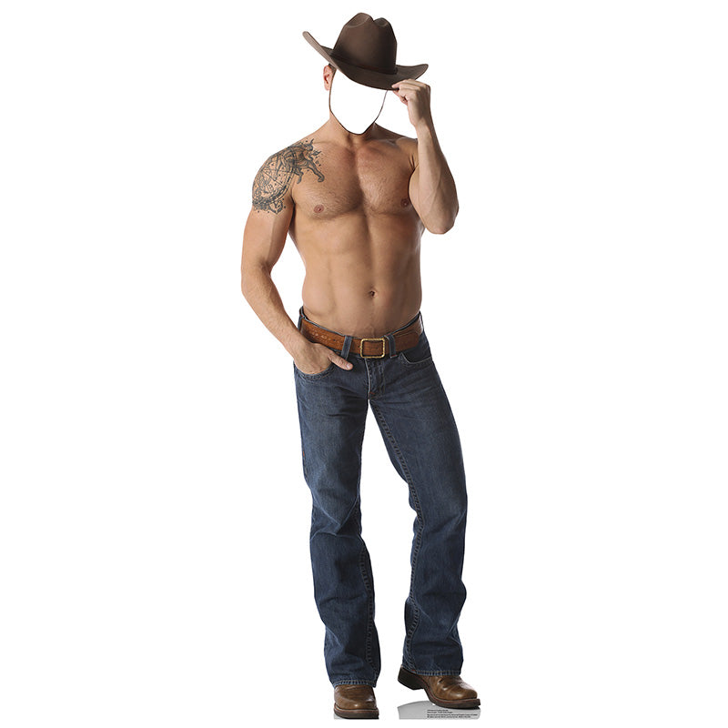 SHIRTLESS COWBOY STAND-IN Lifesize Cardboard Cutout Standup Standee - Front