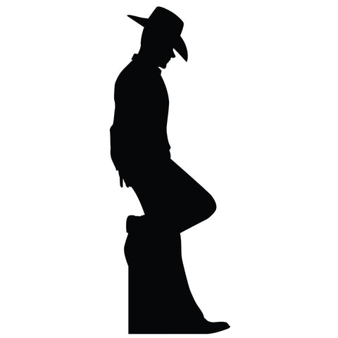 COWBOY SILHOUETTE Lifesize Cardboard Cutout Standup Standee - Front