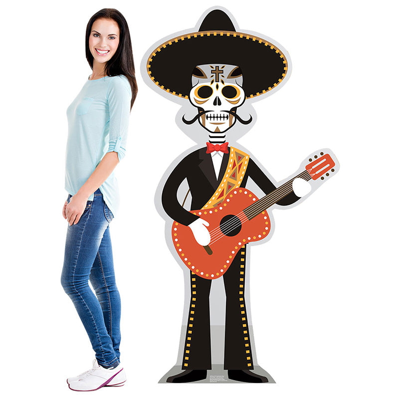 SKELETON GUITAR PLAYER Day of the Dead Cardboard Cutout Standup Standee - Example