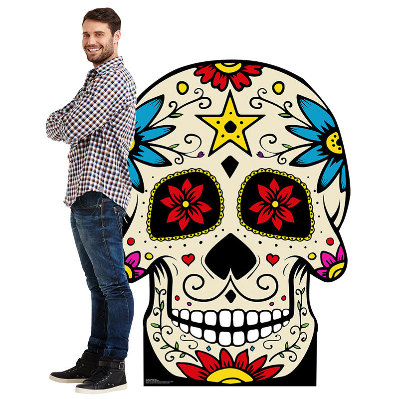 GIANT SKULL Day of the Dead Cardboard Cutout Standup Standee - Example
