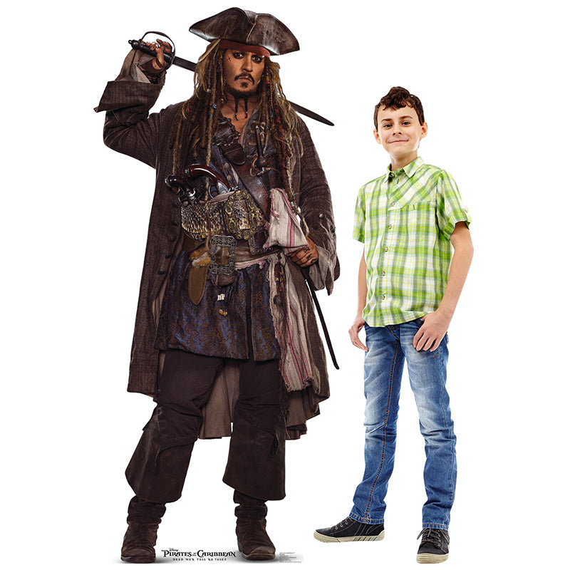 CAPTAIN JACK SPARROW "Pirates of the Caribbean: Dead Men Tell No Tales" Lifesize Cardboard Cutout Standup Standee - Example