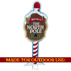 NORTH POLE SIGN Plastic Outdoor Standup Standee