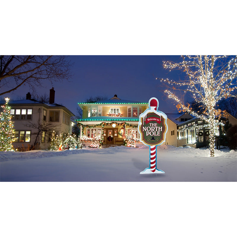 NORTH POLE SIGN Plastic Outdoor Standup Standee - Example