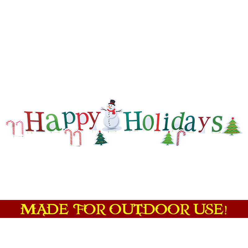 HAPPY HOLIDAYS Set of Plastic Outside Standups Standees