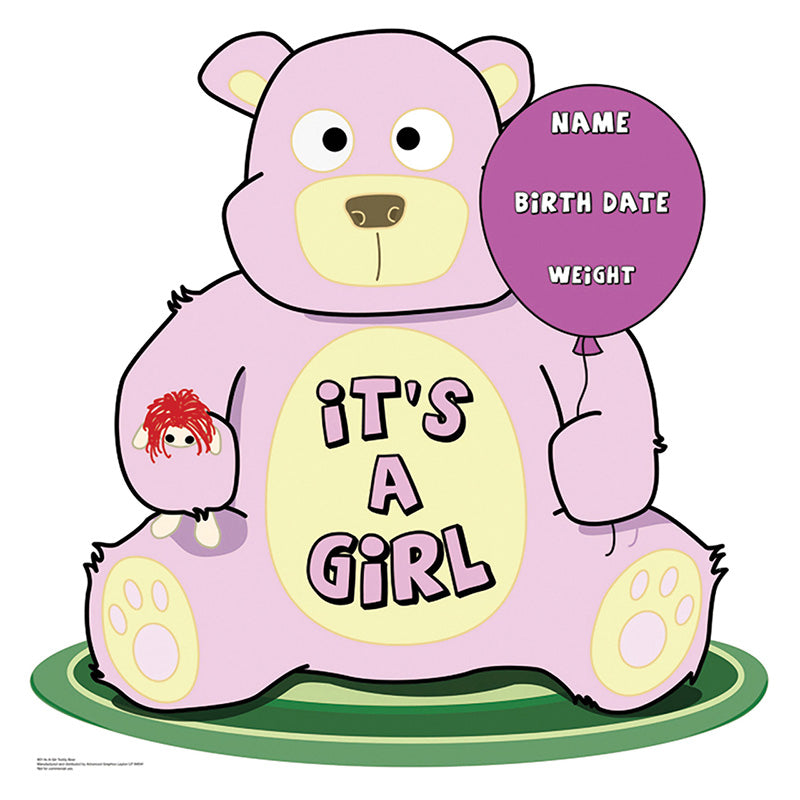 IT'S A GIRL BEAR Cardboard Cutout Standup Standee - Front
