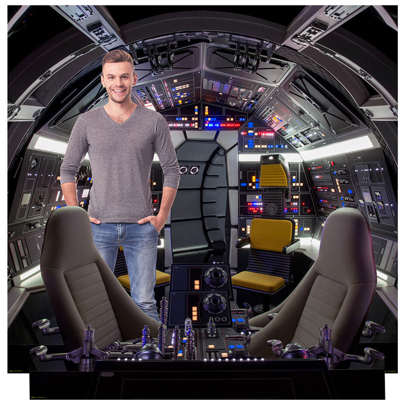 MILLENNUM FALCON COCKPIT BACKDROP "Solo: A Star Wars Story" Lifesize Cardboard Cutout Standup Standee - Example