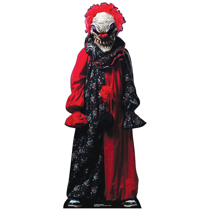 CREEPY CLOWN Lifesize Plastic Outdoor Cutout Standup Standee - Front