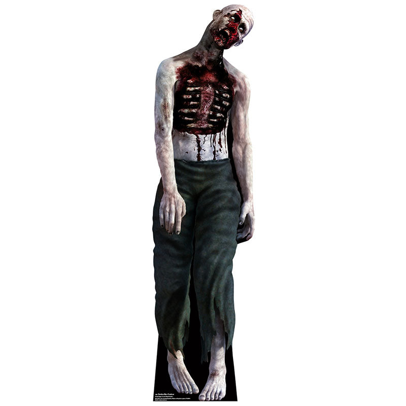 ZOMBIE MAN Lifesize Plastic Outdoor Cutout Standup Standee - Front