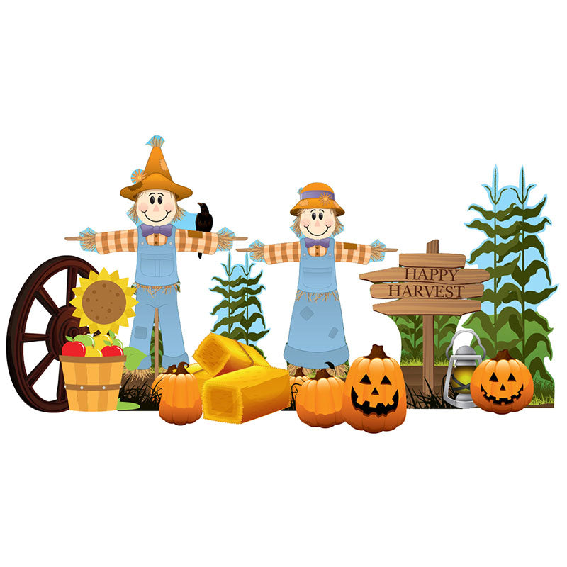 FALL HARVEST THEME SET Outdoor Yard Decor Standups Standees - Front