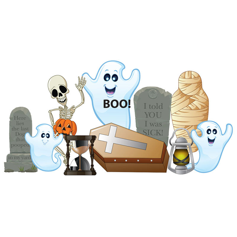 SPOOKY FUN THEME SET Outdoor Yard Decor Standups Standees - Front