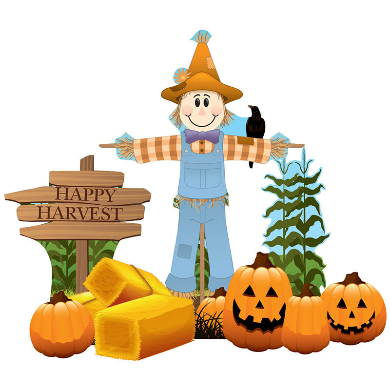 SCARECROW THEME SET Outdoor Yard Decor Standups Standees - Front