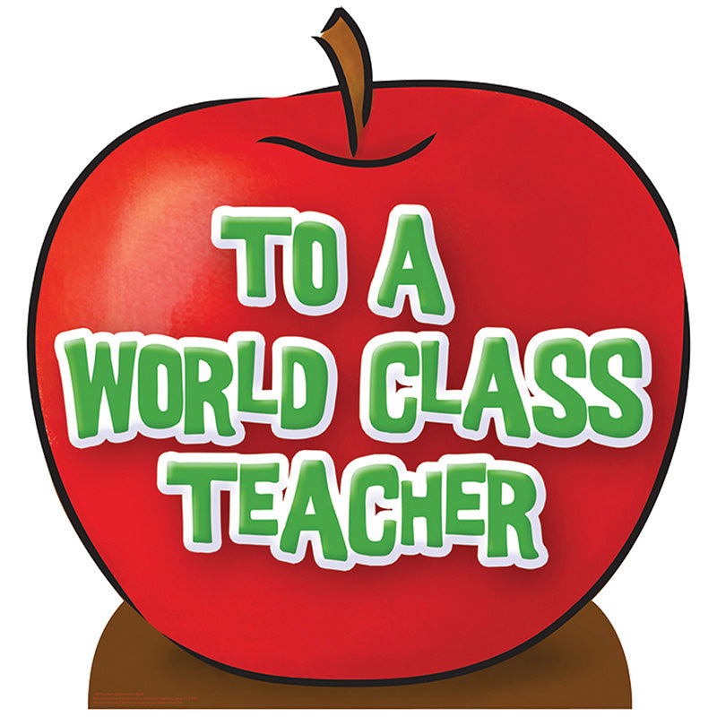 WORLD CLASS TEACHER APPLE Cardboard Cutout Standup Standee - Front