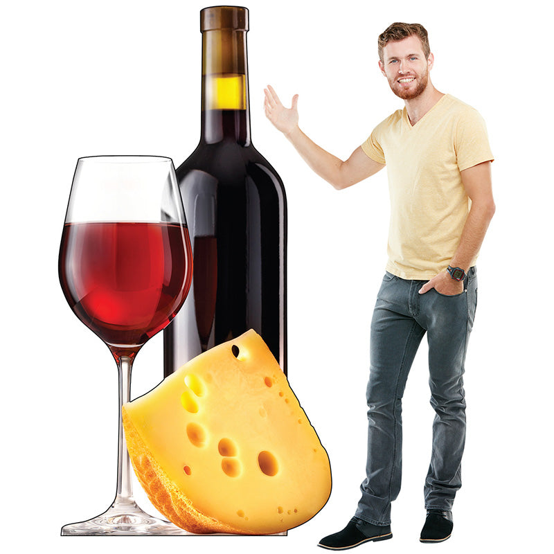 WINE AND CHEESE Cardboard Cutout Standup Standee - Example