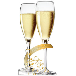 CHAMPAGNE GLASSES Cardboard Cutout Standup Standee - Front