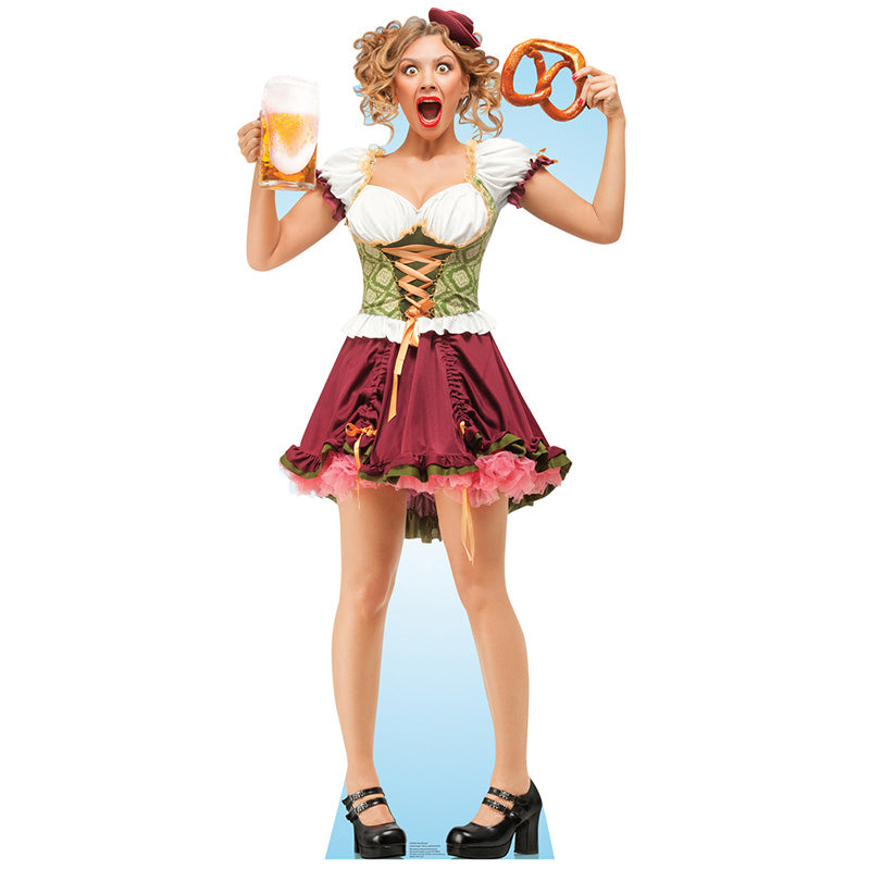 BEER MATRON WITH PRETZEL Lifesize Cardboard Cutout Standup Standee - Front