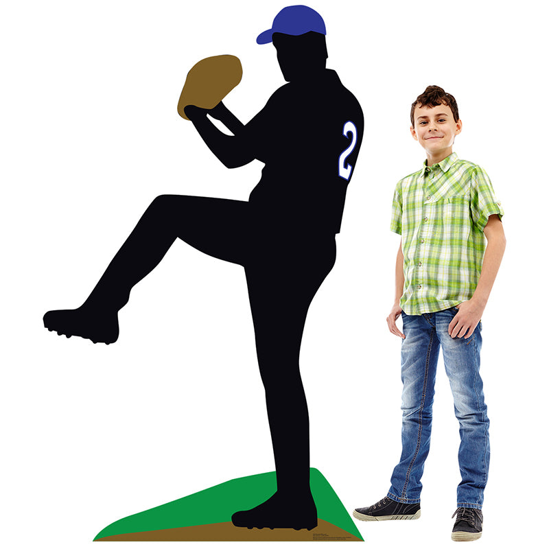 BASEBALL PLAYER SILHOUETTE Lifesize Cardboard Cutout Standup Standee - Example