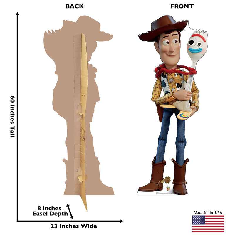 WOODY & FORKY "Toy Story 4" Cardboard Cutout Standup Standee - Back