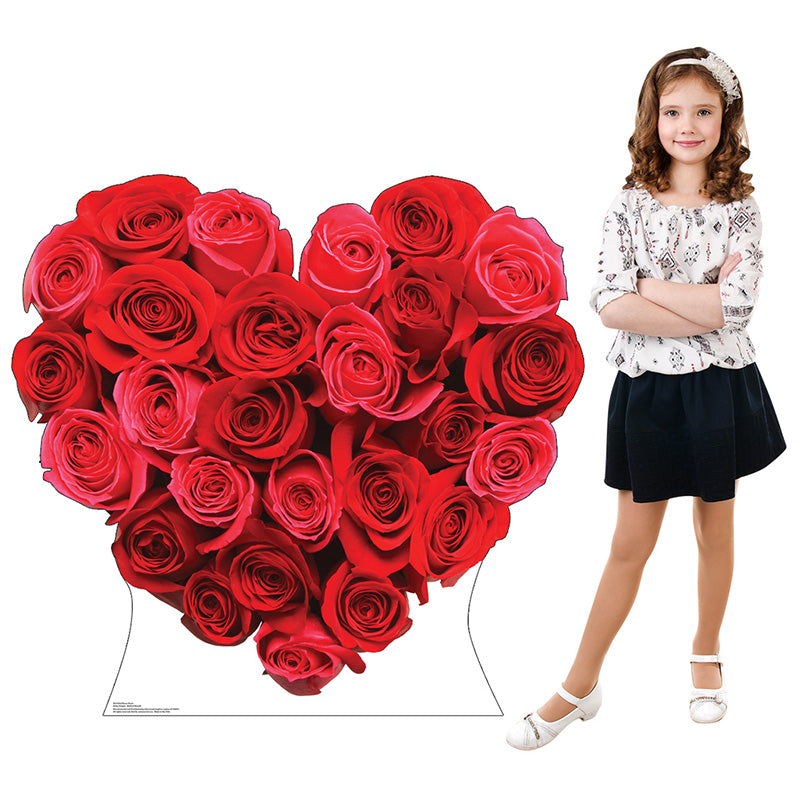 RED ROSES HEART Cardboard Cutout Standup Standee - Example