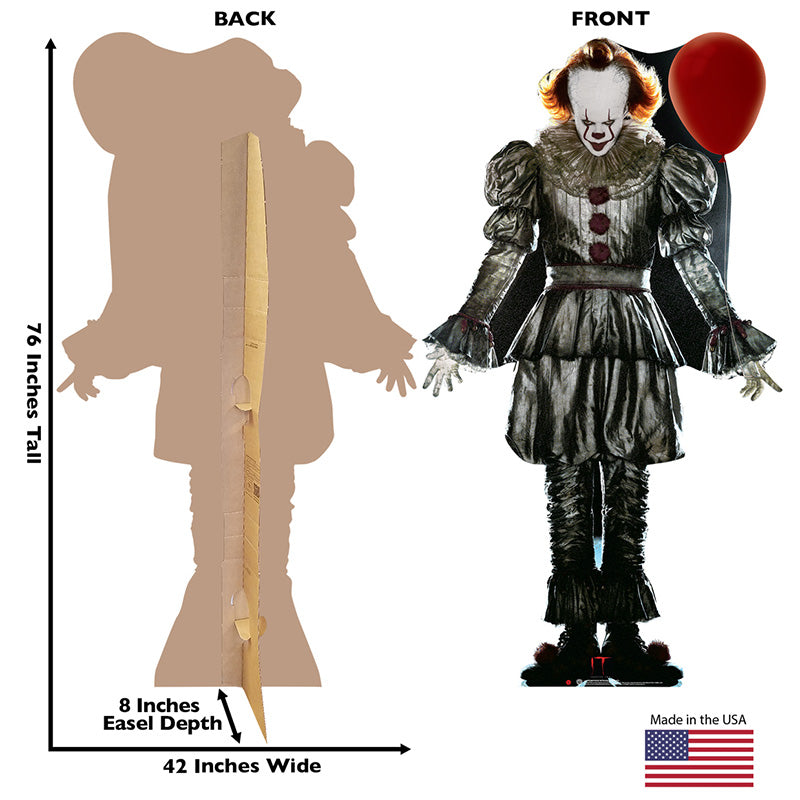 PENNYWISE WITH BALLOON "It Chapter Two" Lifesize Cardboard Cutout Standup Standee - Back