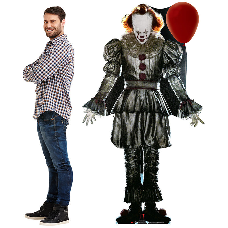 PENNYWISE WITH BALLOON "It Chapter Two" Lifesize Cardboard Cutout Standup Standee - Example