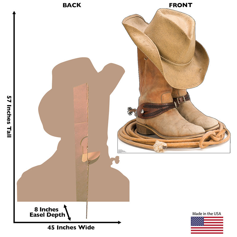 COWBOY BOOTS AND HAT Cardboard Cutout Standup Standee - Back