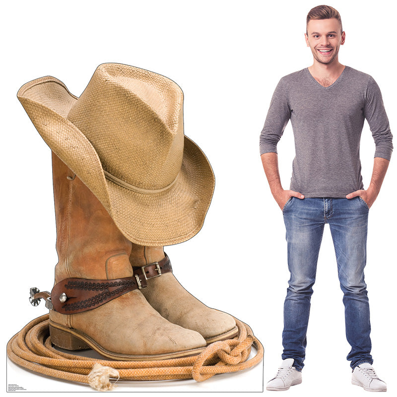 COWBOY BOOTS AND HAT Cardboard Cutout Standup Standee - Example