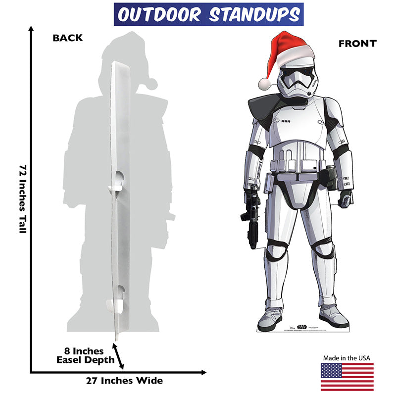 CHRISTMAS STORMTROOPER "Star Wars" Lifesize Plastic Outdoor Cutout Standup Standee - Back