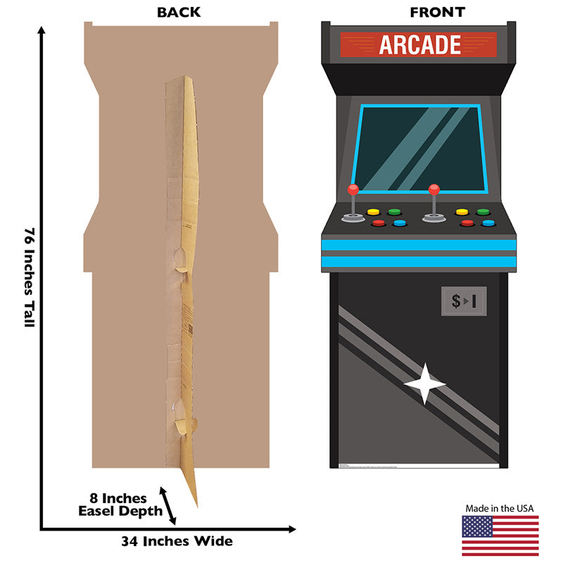 ARCADE GAME Lifesize Cardboard Cutout Standup Standee - Back