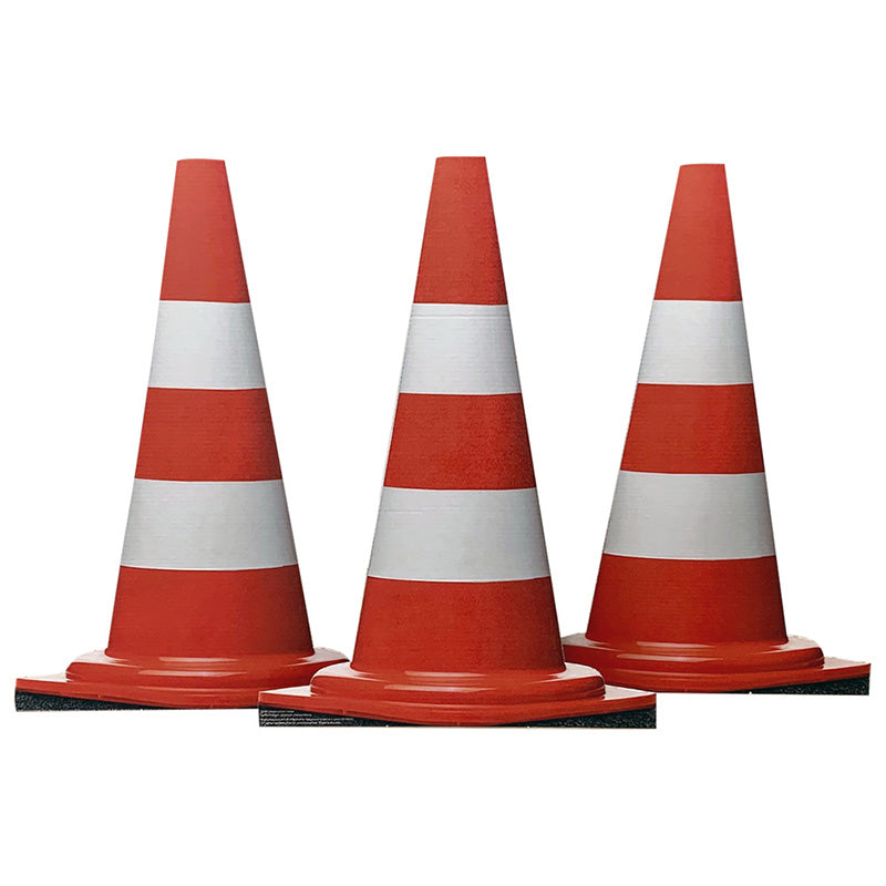 CONSTRUCTION CONES SET Cardboard Cutout Standups Standees - Front
