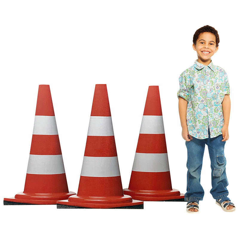 CONSTRUCTION CONES SET Cardboard Cutout Standups Standees - Example