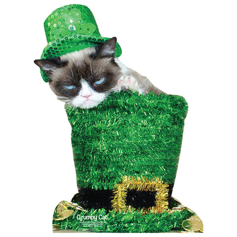GRUMPY CAT ST. PATRICK'S DAY Cardboard Cutout Standup Standee - Front