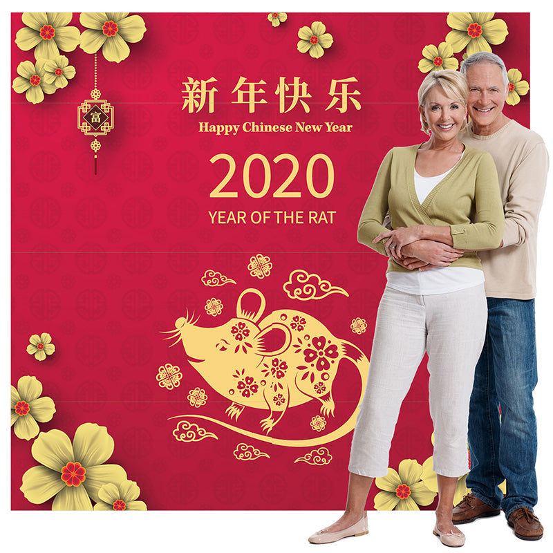 YEAR OF THE RAT CHINESE NEW YEAR BACKDROP Cardboard Cutout Standup Standee - Example