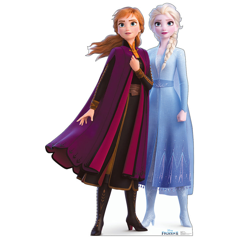 ANNA & ELSA "Frozen 2" Lifesize Cardboard Cutout Standup Standee - Front