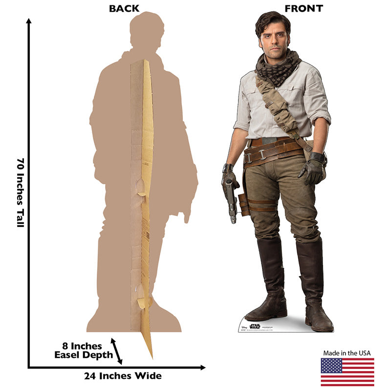POE DAMERON "Star Wars: The Rise of Skywalker" Lifesize Cardboard Cutout Standup Standee - Back
