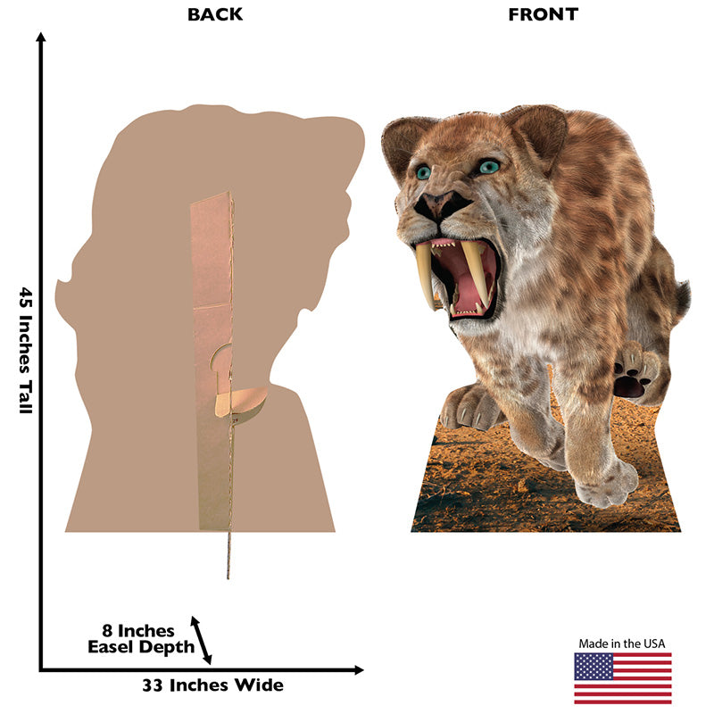 SABER-TOOTHED TIGER Cardboard Cutout Standup Standee - Back