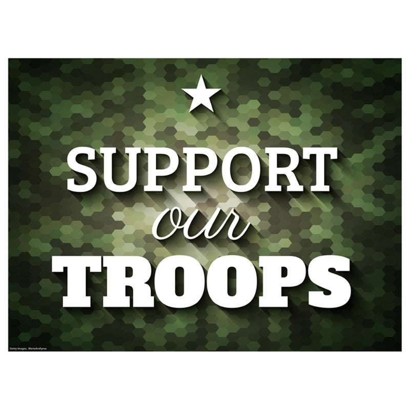 SUPPORT OUR TROOPS Plastic Outdoor Yard Sign Decor - Front