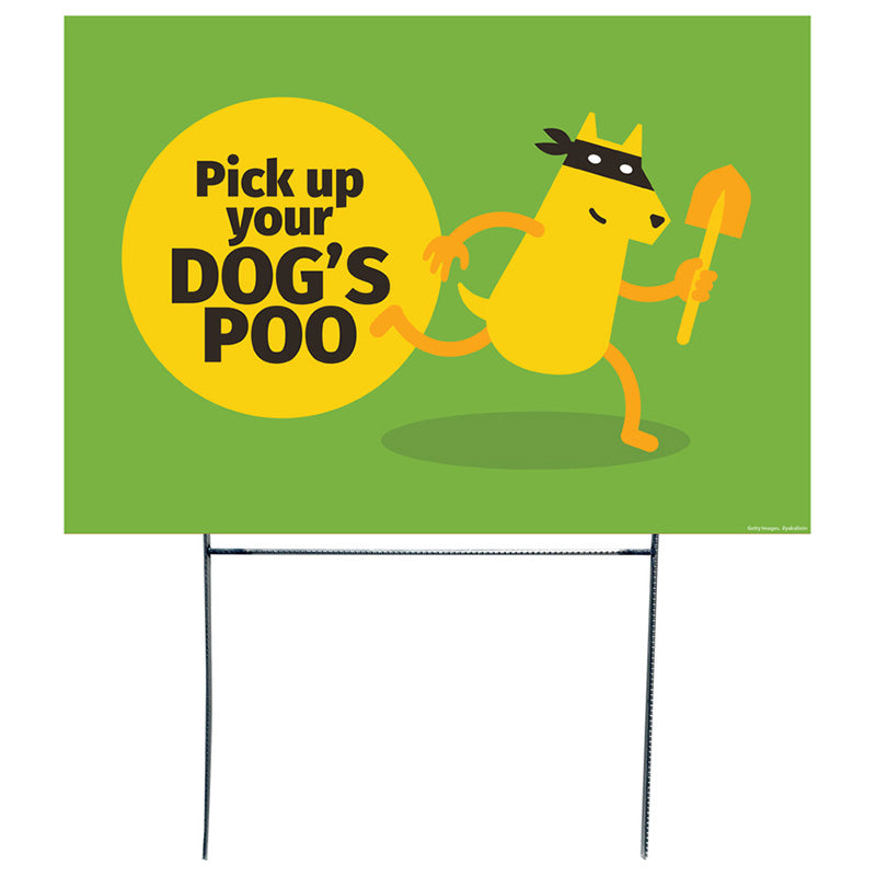 PICK UP YOUR DOG'S POO Plastic Outdoor Yard Sign Decor - Example