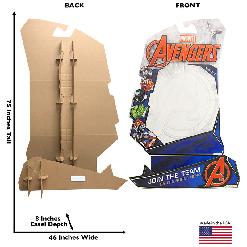 MARVEL AVENGERS "BE THE HERO" BACKDROP STAND-IN Cardboard Cutout Standup Standee - Back