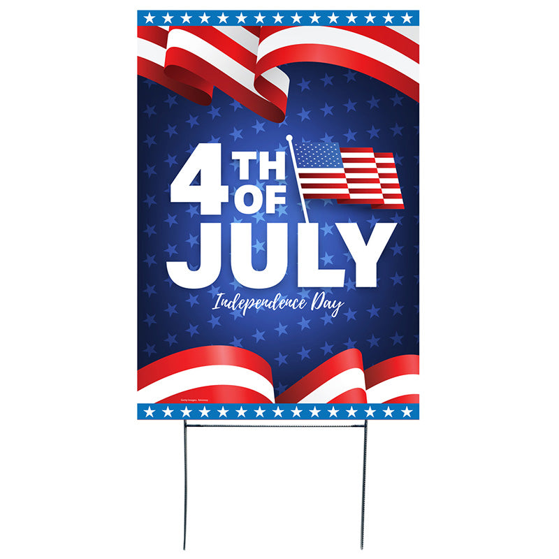4TH OF JULY Plastic Outdoor Yard Sign Decor - Example