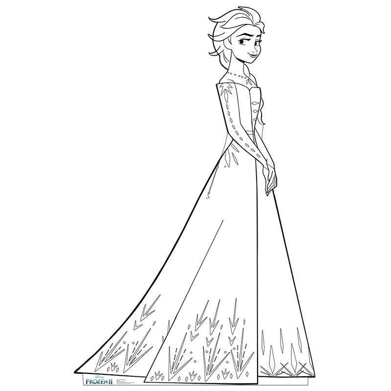 Frozen 2 Elsa with hair down Coloring and Drawing - YouTube