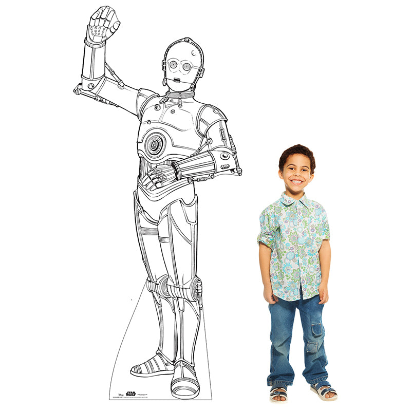 COLOR ME C-3PO FROM "STAR WARS" Cardboard Cutout Standup / Standee