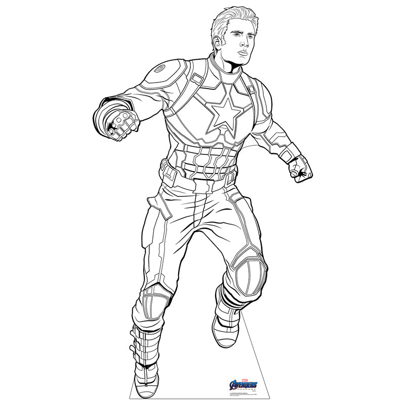 COLOR ME CAPTAIN AMERICA FROM THE AVENGERS Cardboard Cutout Standup ...